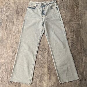 Zara Women's Light Gray Straight Leg Jeans